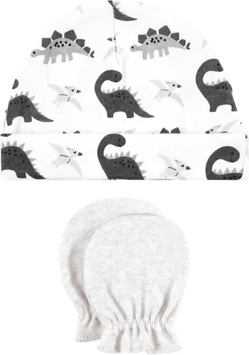 Vista 4 de Hudson Baby baby-girls Cotton Cap and Scratch Mitten Set