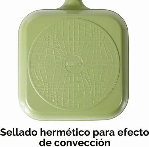 Vista 5 de Neoflam Eela - Parrilla cuadrada antiadherente de 11 pulgadas con crestas de corte, revestimiento de cerámica Ecolon sin PFOA para sartén, asar