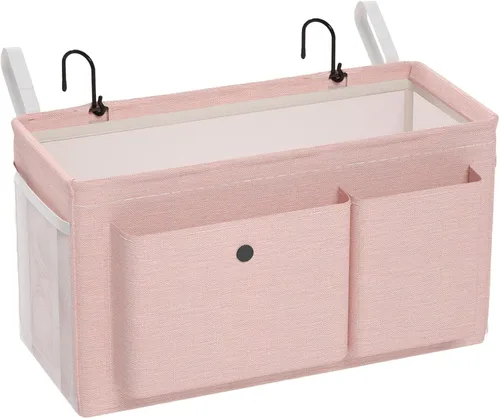 Vista 16 de Edudif Organizador de mesita de noche con correas fijas y soporte para botella de agua, litera ideal para el hogar, dormitorio, hospital, cuna, Negro
