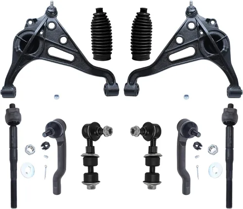 Vista 99 de Detroit Axle - Kit de suspensión delantera de 10 piezas para Jeep 2002-2004