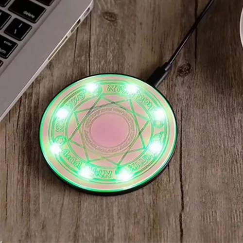 Vista 2 de Cargador rápido de 20 W, almohadilla de carga con efecto de luz de respiración, escritorio, potente compatibilidad para teléfonos, tabletas