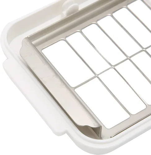Vista 9 de Caja cortadora de mantequilla de acero inoxidable, recipiente para mantequilla con cubierta transparente, suministros de cocina