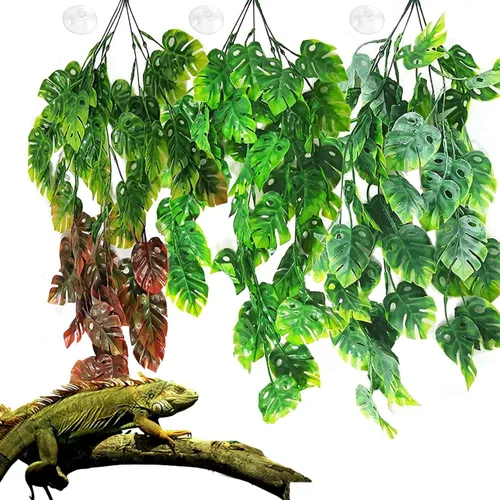 Vista 9 de Hamiledyi Plantas colgantes de terrario para reptiles, 3 piezas