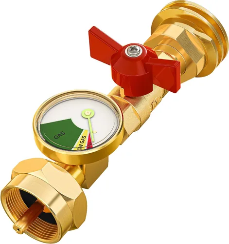 Vista 7 de CALPOSE Adaptador de propano convertidor de 20 libras a 1 libra, adaptador de propano de 20 libras a 1 libra con válvula de encendido/apagado