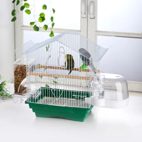 Vista 3 de IBWell Baño transparente para pájaros pequeños accesorios para jaulas de periquitos - Adecuado para cacatúas y periquitos