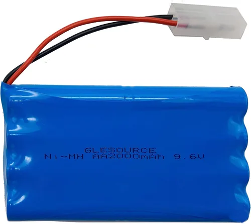 Vista 5 de Paquete de 2 baterías NiMH de 9.6 V de 2000 mAh RC con conector Tamiya estándar para automóvil RC, robots con (2 unidades) cable de carga USB