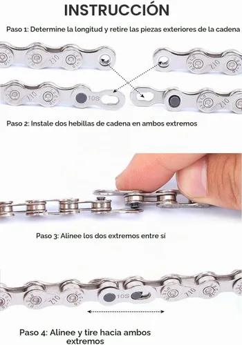 Vista 3 de 8 pares reutilizables de eslabones perdidos para bicicleta + alicates de cadena de bicicleta para 6/7/8/9/10/11 velocidades