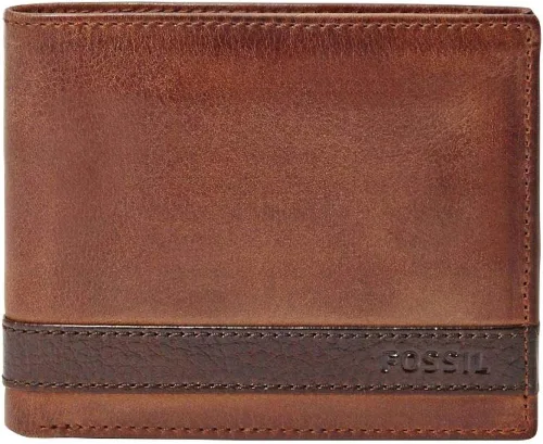 Vista 5 de Fossil Billetera plegable de cuero Quinn para hombre