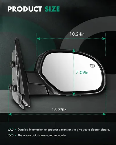 Vista 3 de SCITOO Espejos de visión lateral para Chevy Silverado 2007-2013 para GMC Sierra (07 ajuste nuevo cuerpo) con calefacción eléctrica para Chevy