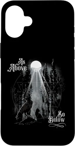 Vista 22 de Funda para iPhone 16 para hombre como arriba tan abajo Wiccan Pagan Tree of Life Crow Cat Case