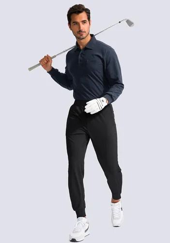 Vista 6 de G Gradual Pantalones deportivos de golf para hombre con bolsillos con cremallera pantalones elásticos ajustados para correr para hombre