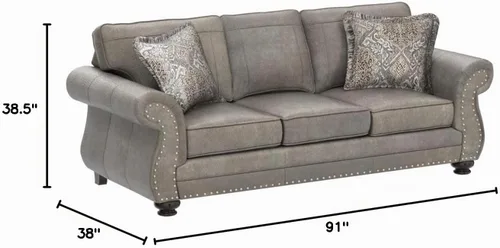 Vista 2 de Roundhill Furniture Sofás Leinster, gris
