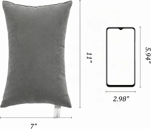 Vista 5 de BEDSUM Paquete de 2 almohadas pequeñas, mini almohada de microfibra de 11 x 7 pulgadas para viajes, mascotas, suaves y lavables a máquina, almohadas