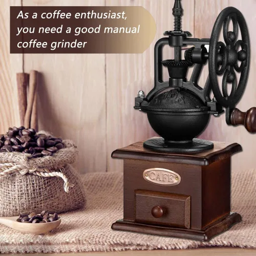 Vista 5 de Molinillo de café manual, molinillo de café de mano, molinillo de café de grano de café, molinillos de café para uso doméstico, decoración de café