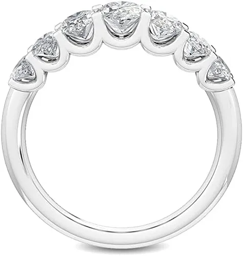 Vista 3 de CUSTOMIZE JEWELS 1.57 Ctw Oval Shape White Lab Grown Diamond In 14K White Yellow Rose Gold Side Stone Engagement Ring,F-GVS1-VS2