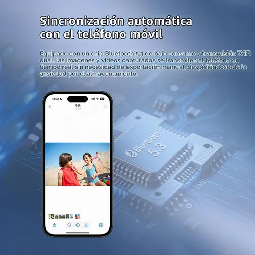 Vista 5 de Gafas de cámara para vlogging y computadora, lentes inteligentes de filtrado de luz azul con grabación de 1080P, manos libres y vista previa