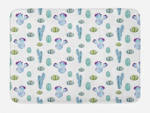 Vista 5 de Ambesonne Tapete de baño abstracto, diseño gráfico moderno con efecto degradado de forma redonda y radial, tapete decorativo de baño de felpa