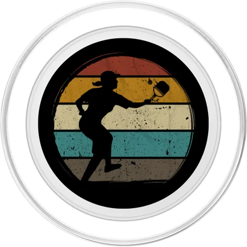 Vista 2 de Pickleball retro vintage Pickleball paddles Sunset gift PopSockets MagSafe PopGrip for iPhone