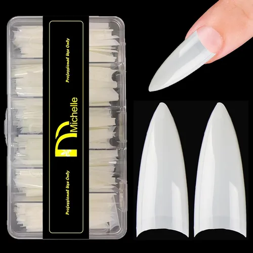 Vista 12 de 504pcs Long Coffin Nail Tips, Pre-shaped Half Cover False Nails with 13 Sizes, Gel Nail Tips for Acrylic Extension, DIY Manicure and Nail Salon Use