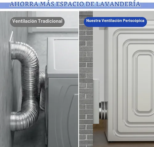 Vista 6 de Periscope - Rejilla de ventilación de secadora ajustable de acero inoxidable de 0-5 pulgadas, kit de conector 84049, adaptador de manguera