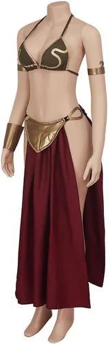 Vista 3 de Disfraz sexy de princesa Leia Cosplay Halloween Disfraces vestido esclavo sujetador falda para mujeres adultas
