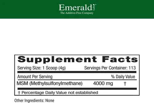 Vista 2 de Emerald Labs MSM en polvo, 16 oz