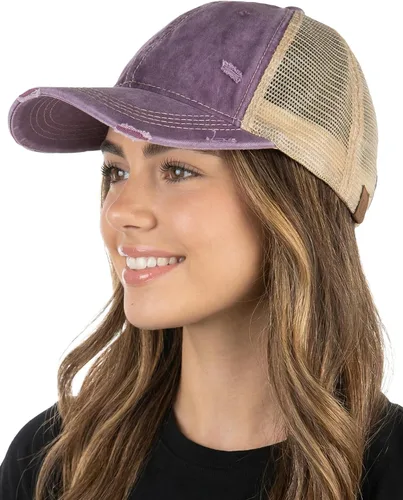 Vista 17 de Funky Junque Distressed Mesh Low Profile Trucker Hat Snapback Cap Paquete de 2: camuflaje negro y negro