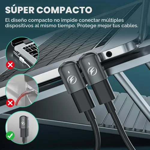 Vista 5 de HanCenDa Adaptador magnético USB C de 90 grados, 2 unidades, adaptador USB C magnético de ángulo recto con transferencia de datos de 40 Gbps PD 140