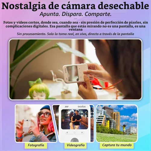 Vista 2 de Godox C100KIT - Kit de cámara compacta sin pantalla con visor transparente, foto y video multiaspecto, tomas de inspiración analógica, medidor