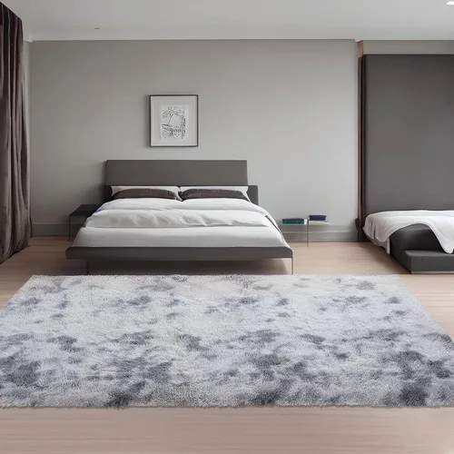 Vista 3 de Fashionwu Alfombra mullida de piel sintética, no desprende pelusa, para dormitorio, alfombra suave y lanuda antideslizante, alfombra mullida