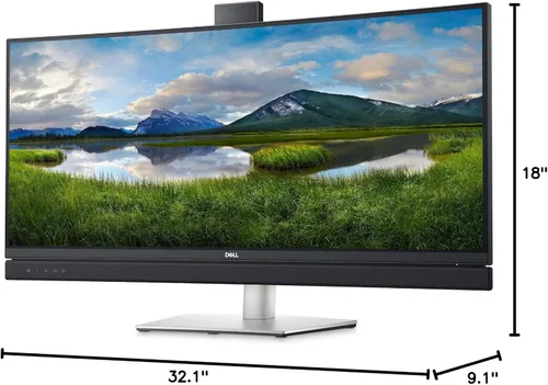Vista 10 de Dell C3422WE 34.1 "QHD Wide 1440p WQHD Curvo Pantalla Edge WLED Monitor LCD - 21:9 - Platino Plata