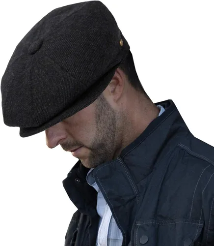 Vista 33 de EPOCH Gorra de lana para hombre, sombrero de golf Applejack de cabbie de tweed de conducción en espiga Nsb1910