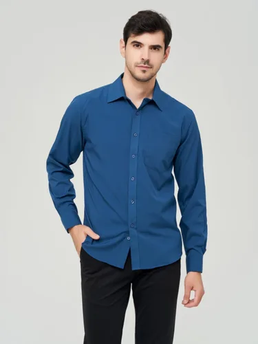 Vista 94 de corfty Camisa de vestir de manga larga para hombre, ajuste regular, elástica, sin arrugas, casual, con botones