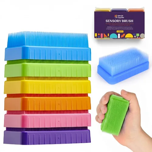 Vista 10 de Special Supplies Cepillo de terapia sensorial para cepillado ocupacional y sensorial, estimulante, herramientas calmantes para niños y adultos