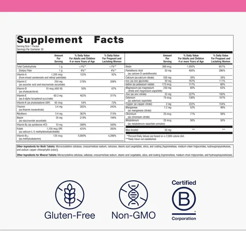 Vista 4 de Metagenics Fem Prenatal - Suplemento prenatal de vitaminas y minerales* - Prenatales para mujeres* - con vitamina C, yodo y biotina - Multivitaminas
