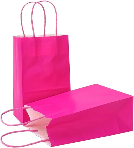 Vista 49 de AZOWA Bolsas de regalo de color azul claro, mini bolsas de papel kraft con asas para recuerdos de fiesta (4 x 2.4 x 6 pulgadas, azul, 12 unidades)
