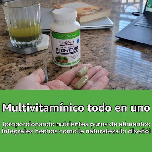 Vista 8 de Paradise Herbs Earth's Blend Multivitamínico con hierro, 120 cápsulas