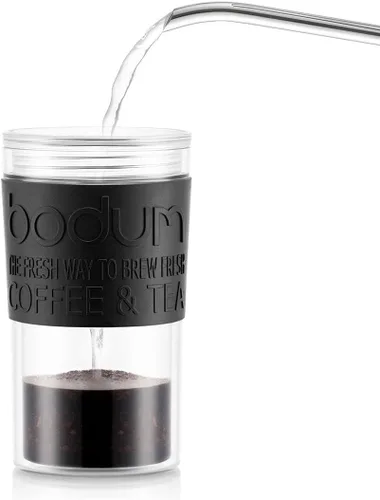 Vista 4 de Bodum Aislado 11102-01s - Pistón con tapa abatible, 0,35 litros, negro, transparente, plástico, 3.5 in