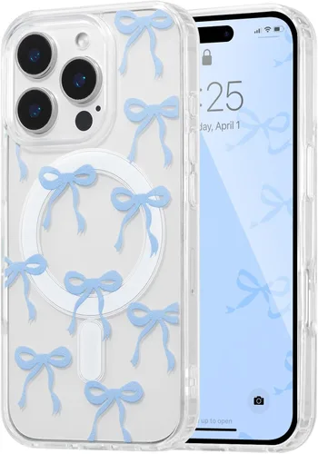 Vista 64 de UEEBAI - Funda magnética para iPhone 11, diseño de lazo, compatible con MagSafe, funda transparente delgada inalámbrica, antiamarilleo, a prueba