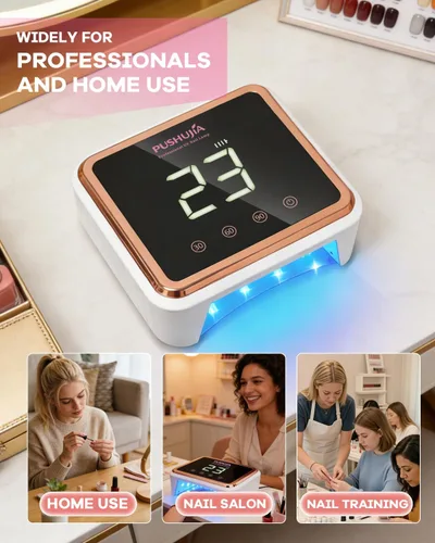 Vista 8 de Lámpara de uñas LED UV recargable profesional, secadora de uñas UV inalámbrica para esmalte de gel con 3 ajustes de temporizador (30/60/90s), sensor
