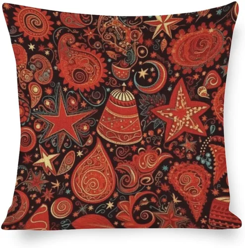 Vista 8 de Funda de almohada moderna para sofá, funda de almohada decorativa de tela de lino para exteriores, fundas de cojín de Navidad de Papá Noel