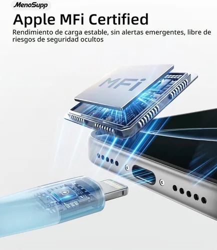 Vista 4 de Cargador para iPhone de carga rápida, paquete de 3 cables Lightning de 10 pies con certificación MFi MFi Certified Fast Charging for iPhone
