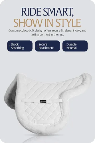 Vista 7 de Equinavia Eidsvoll - Almohadilla de sillín inglesa en forma de salto con ribete ultra polar Jumping English Half Pad Fleece, Shaped Comfortable