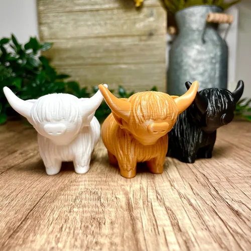 Vista 8 de Sands3D - Figura de vaca de las tierras altas, decoración, regalo de montañés, regalos de baño impresos, guardería, cosas de bebé, decoraciones