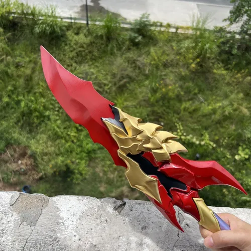 Vista 9 de Espada de cosplay de Kamish de Kamish de 24 pulgadas, espada de acero dorado con soporte de exhibición, accesorio de cosplay, para colección