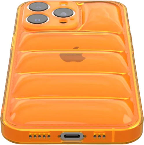 Vista 6 de FELONY CASE - Funda Puffer Naranja Neón para iPhone 12 Pro Max, Cubierta Brillante Transparente Acolchada con Parachoques a Prueba de Golpes - Funda