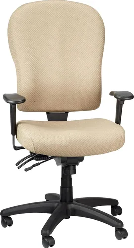 Vista 5 de Tempur-Pedic Silla ergonómica de tela con respaldo medio, brazos ajustables, color beige