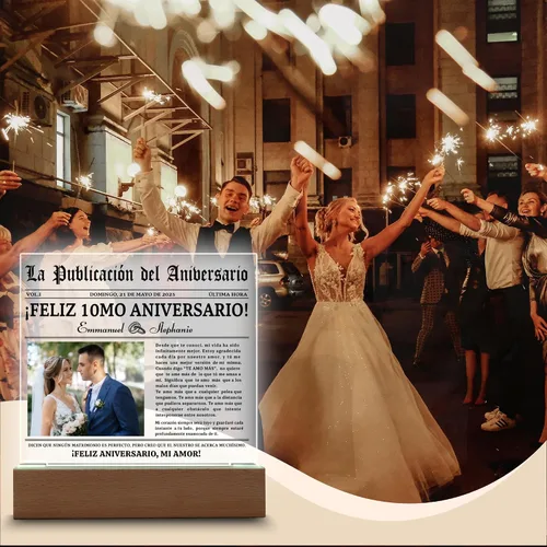 Vista 6 de Lampara Personalizada Con Foto, Decoraciones Para Aniversario De Bodas 10 Años, Regalos De Navidad Baratos, Regalos 10 Aniversario De Bodas Para Él