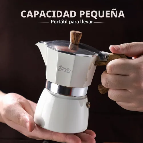Vista 9 de Estufa para máquina de café expreso, olla de camping Moka de 2 tazas/4.1 fl oz, cafetera italiana de café expreso, fácil de usar (negro)