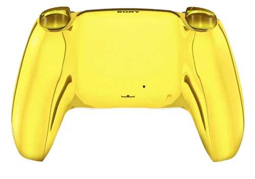 Vista 2 de Custom Wireless UN-MODDED PRO Controller compatible with PS5 Exclusive Unique Design (Gold Thunder)